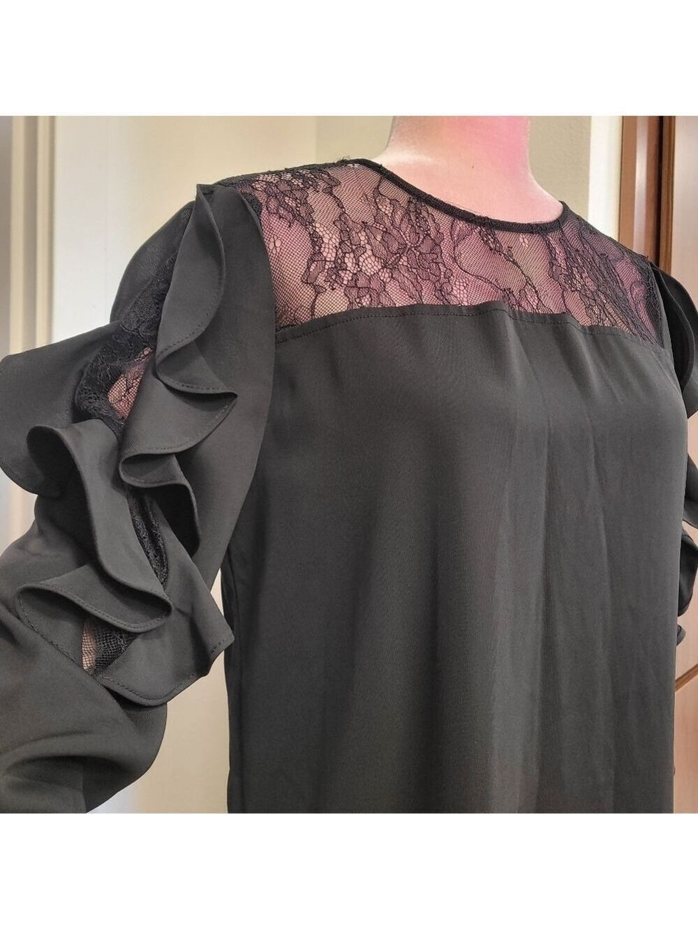 NWT Philosophy Elegant Black Lace Sleeve Dress